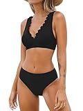 bikini damen schwarz bandeau Mit dem elastischen Material und dem hohen Beinausschnitt sitzt das Bikini-Set passgenau und punktet mit einem komfortablen Tragegefühl