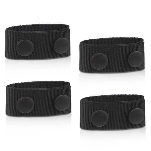 TKYPZY 4 Pcs Duty Belt Keepers Police Security Tactical Belt Keeper with Double Snaps Military Equipment Accessories Fixing Security Police Belt Law Enforcement Accessories Duty Belt Holder (Black)