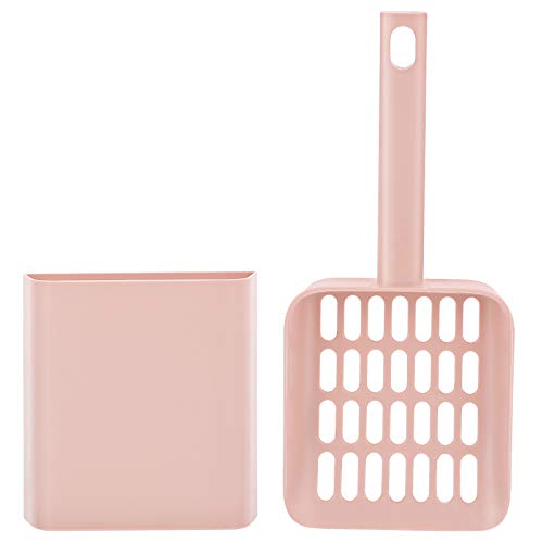Conjunto de colher para limpeza de fezes de gato (rosa)