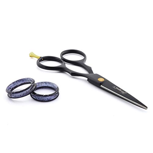 Haryali London Tijeras profesionales de acero inoxidable de 5 pulgadas para barba y bigote para cejas, pestañas, nariz y orejas, tijeras de corte de pelo