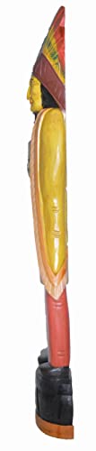 5 Foot Tall Giant Hand Carved Wooden Cigar Indian Statue #Asculpture Carving Chief Cowboy Western Art #TOP4