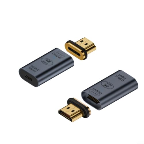 Adaptador USB-C a 4K 60Hz que elimina parpadeos en monitor hdtv con chasis de aluminio y LED
