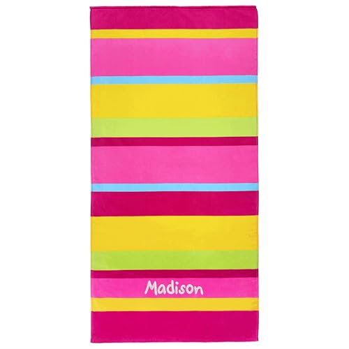 Kaufman - Personalized Beach Towels for Kids 30 x 60 | 100% Cotton Personalized Beach Towels for Boys and Girls with Names (St. Kit)