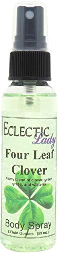Eclectic Lady Four Leaf Clover Body Spray, 2 ounces, Body Mist for Women with Clean, Light & Gentle Fragrance, Cologne with Soft, Subtle Aroma For Daily Use