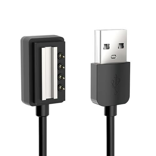 Sangcca Cargador Magnético para Suunto - Compatible con Suunto 9, Spartan Ultra HR, Spartan Sport Wrist HR, D5, EON Core - Longitud 100 cm - Cable de Carga USB para Suunto - Negro