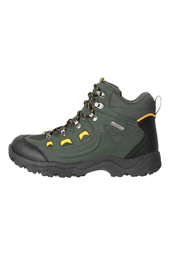 Mountain Warehouse Adventurer Mens Waterproof Boots - Isodry Shoes With Synthetic Upper, Mesh Lining, Deep Lugs & Eva Cushioning - Spring Summer, Hiking & Outdoors Green Adult Shoe Size 11 - 5