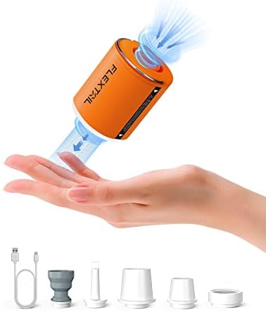 FLEXTAILGEAR Portable Air Pump with Camping Lantern Tiny Pump 2X 4kPa Air Pump for Inflatables Rechargeable Air Mattress Pump with Magnetic Design for Sleeping Pads, Pool Floats, Swimming Rings(OG)