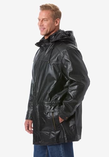 Image of KingSize Men's Big & Tall Hooded Leather Parka