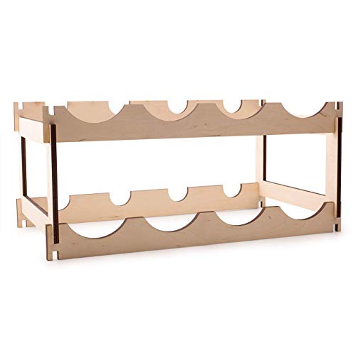 8-Bottle Wine Rack, 2-Tier Small Wine Bottle Rack, Wine Display Rack, Free Standing