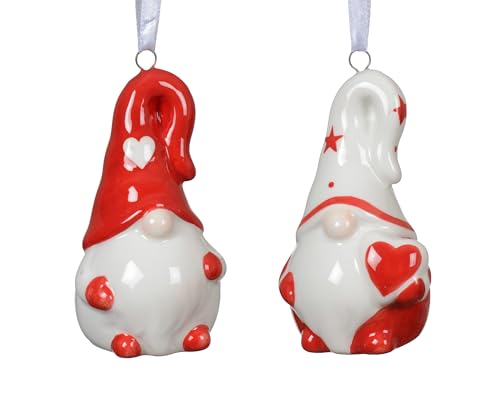 Christbaumschmuck Keramik 9cm - Wichtel Figur zum Aufhängen - 1...