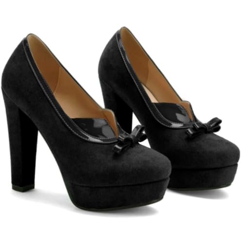 Image of SHODENSE Women Vintage Chunky Platform Loafers Pumps Tassel Round Closed Toe Slip On Suede Block High Heel Dress Loafer Shoes Buckle Strap Oxford Loafers Fringe Pump Dressy Chic Sexy Y2k 4-11 M US