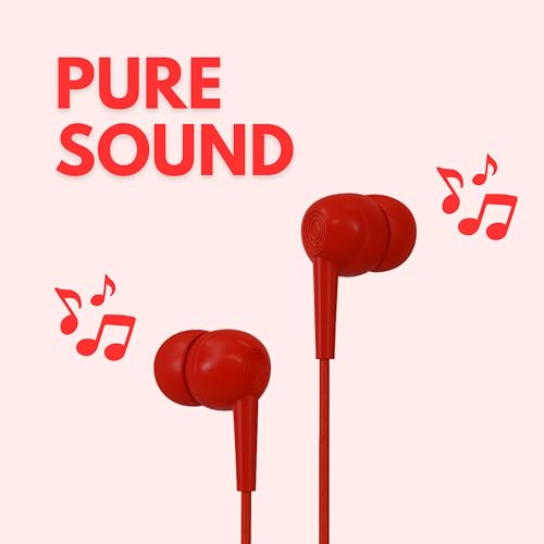 Image of LouudPro Wired in-Ear Earphones with HD Mic, Red