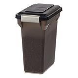 IRIS USA 13 Lbs / 15 Qt WeatherPro Airtight Pet Food Storage Container, For Dog Cat Bird and Other Pet Food Storage Bin, Pet Supplies, Keep Fresh, Easy Access, BPA Free, Smoke