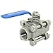 DAN SPEED NPT 3-Piece Stainless Steel SS304 Ball Valve, Industrial Grade, Blue Handle (3/4 inch)