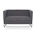 Produktbild hjh OFFICE 713502 Lounge Sofa Barbados Stoff Grau Moderne 2-Sitzer Couch für höchsten Sitzkomfort