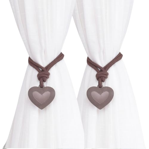 ESSMOKO Embrasse pour Rideaux Corde À Rideau en Résine Sculptée en Forme De Cœur À Cœur 38 Cm Corde À Rideau Traditionnelle en Lot Adaptée À La...