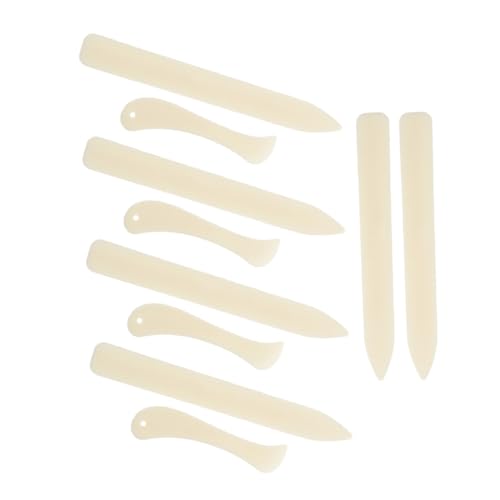HOMSFOU Plioir En Os Plastique 10 Pcs Pour Pliage Cuir Et Papier, Outils De Fabrication De Cartes, Kit De Loisirs Créatifs Pour Scrapbooking, Reliure Et Travail Manuel, Usage Bureau Et Papeterie