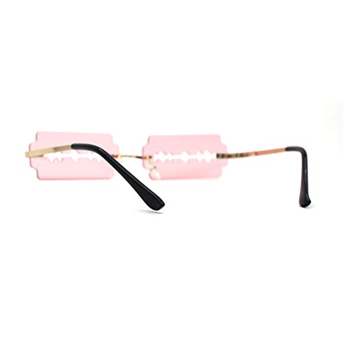 Image of SA106 Razor Blade Shape Funky Hipster Rimless Sunglasses