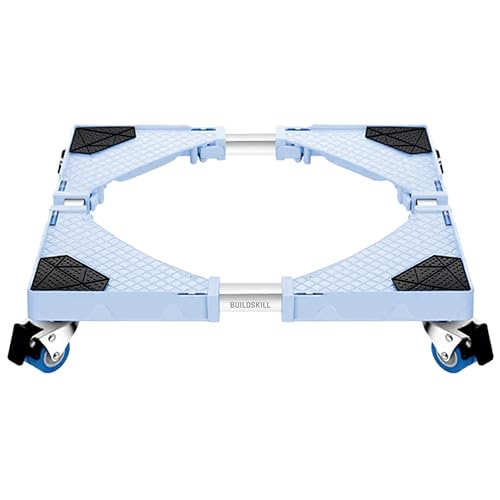 BUILDSKILL 300kg Capacity Washing Machine Stand | 360° Rotating Double Wheels with Lock | Adjustable | Spirit Level | Absorbs Vibration | Anti-Slip Pad | Fridge Stand | Stand for Washing Machine -Blue (B0CGDCQFJV) Amazon Price History, Amazon Price Tracker