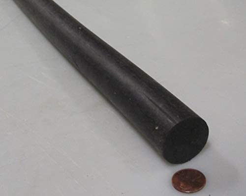 Black Neoprene Rubber Round Rod 75A 1.25" (1-1/4") Diameter x 36" Length 1 pc