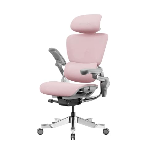 Image of HINOMI H2 Pro Premium Ergonomic Office Chair - Comfy Home Office Desk Computer Chair with Adjustable Back Support, Swivel Wheels, Flip-up Arms, Comfortable Mesh Seat for Desk Work (Pink)