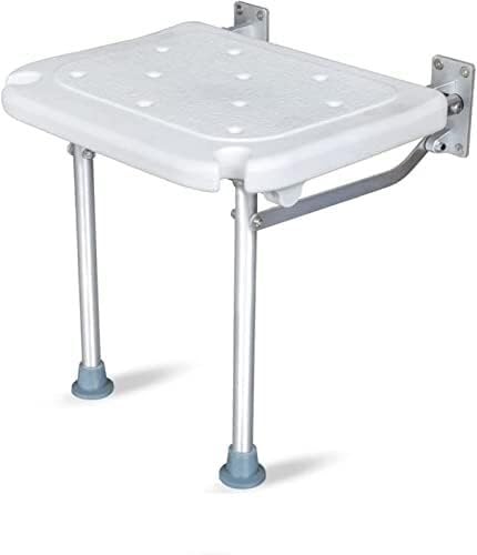 Asiento de Silla de Ducha, for Personas Mayores discapacitadas Taburete de Ducha Interior con Patas Ajustables Montaje en Pared portátil Silla de baño Plegable Taburete de Banco