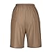 Shusuen Cotton Linen Shorts for Women Loose Fit Knee Length Bermuda Shorts Casual Wide Leg Elastic Waist Workout Shorts（2-Brown,Large）