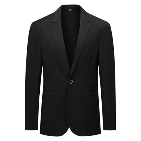 Allthemen Mens 2 Button Linen Blazer Casual Lightweight Coat Solid Color Suit Jacket Regular Fit Black M Cover