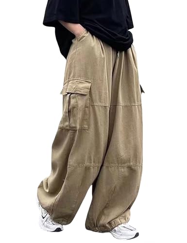 Cargo Pants Y2K Grunge Baggy Pants Hip Hop Drawstring Pants Joggers Goth Parachute Pants for Men