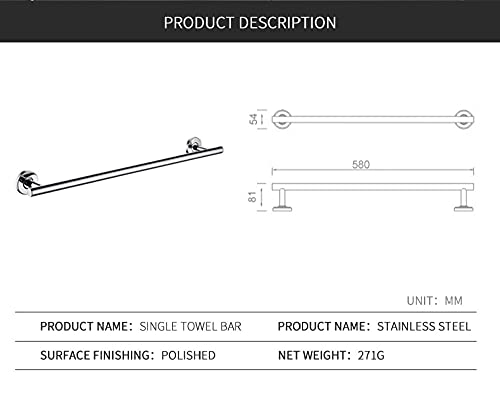 Gancho para bata y accesorios de baño de acero inoxidable pulido 3