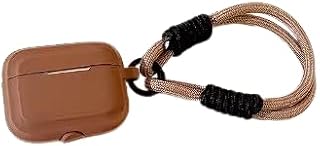 جراب سيليكون لحماية سماعات الأذن مع شريط سلسلة المفاتيح - تصميم أنيق و واقى بألوان مميزة عصرية Brown