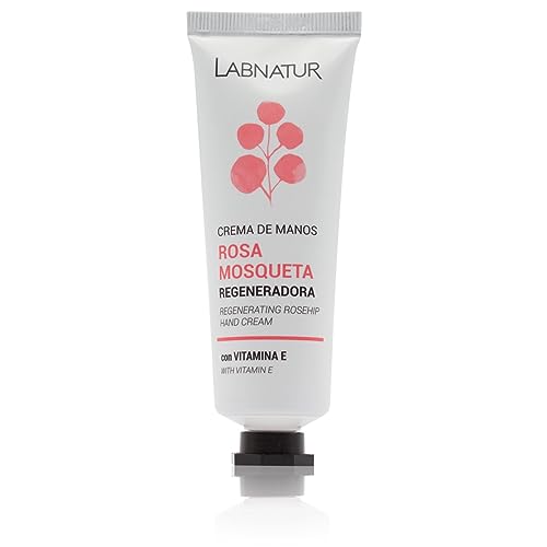 Labnatur Crema de Manos Rosa Mosqueta - Con Aceite de Avellanas, Urea y Karité - Regeneradora - Para Arrugas, Manchas y Cicatrices - Textura Ligera - Natural y Vegana - Fabricada en España - 50 ml