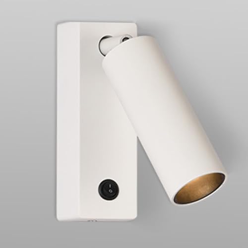 Lámpara de Pared de Lectura con focos de Pared giratorios de 350°, lámpara de Pared de Noche LED de Aluminio para Interiores.