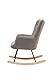 byLIVING Schaukelstuhl RICHIE, Metall-Gestell schwarz, Kufen aus Buche, Relaxsessel, Armlehnen-Sessel, Holz, grau, B 72, H 92, T 92 cm