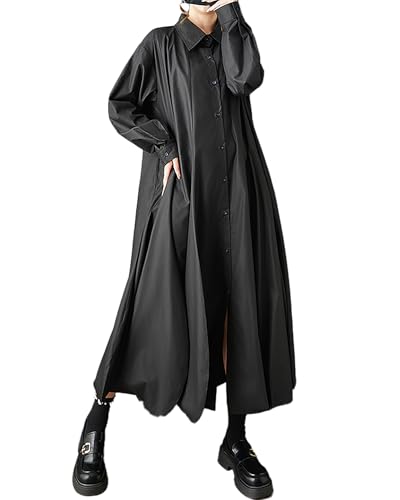 Robe maxi grande taille ellazhu GZ745 A à manches longues