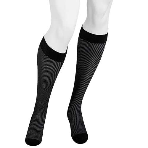 Image of Juzo Power Vibe, 2650 Knee-High, 15-20 mmHg, Trendy Compression Socks - Men & Women, Medium, Groovy Zebra
