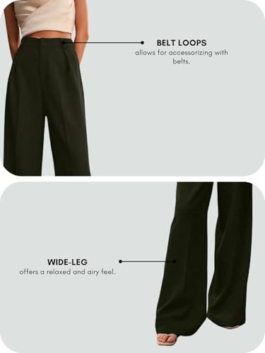 Image of GRECIILOOKS Women High Rise High Waist Trousers Flared Korean Style Formal Pants|Elegant Workwear for Office, College & Events