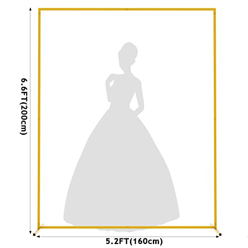 6.6Ft X 5.2Ft Gold Wedding Arches For Ceremony Rectangular Metal Balloon Arch Stand Kit Garden Floral Square Arch Frame Background For Anniversary Birthday Party Bridal Shower Decoration Home Decor #TOP1