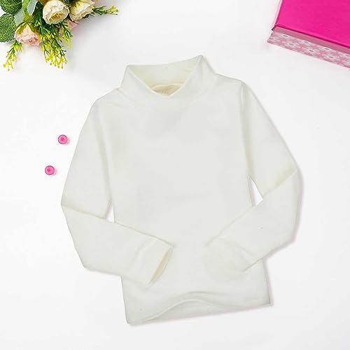 Betadog Boy's Long Sleeve Poly Spandex Turtleneck Girls and Toddler Long Sleeve Turtleneck Shirts (White, 4-5 Years)3