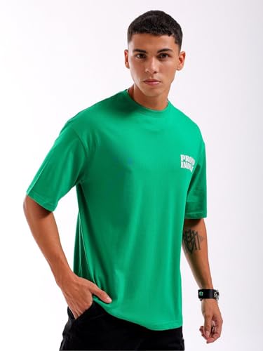 Image of THE INDIAN GARAGE CO Men Boxy Oversized Graphic Back Printed Round Neck Tshirt