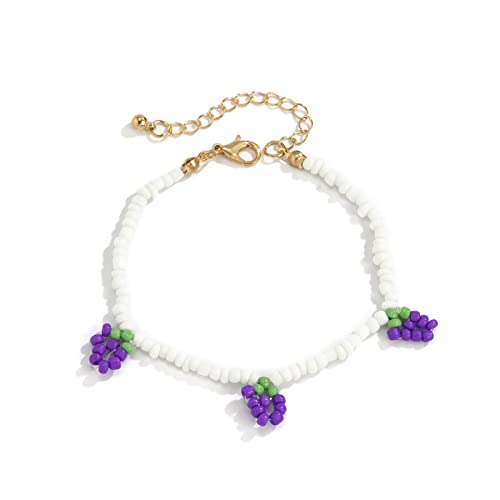 Bracelet de cheville en acrylique raisin idéal pour vos journées d'été et de plage