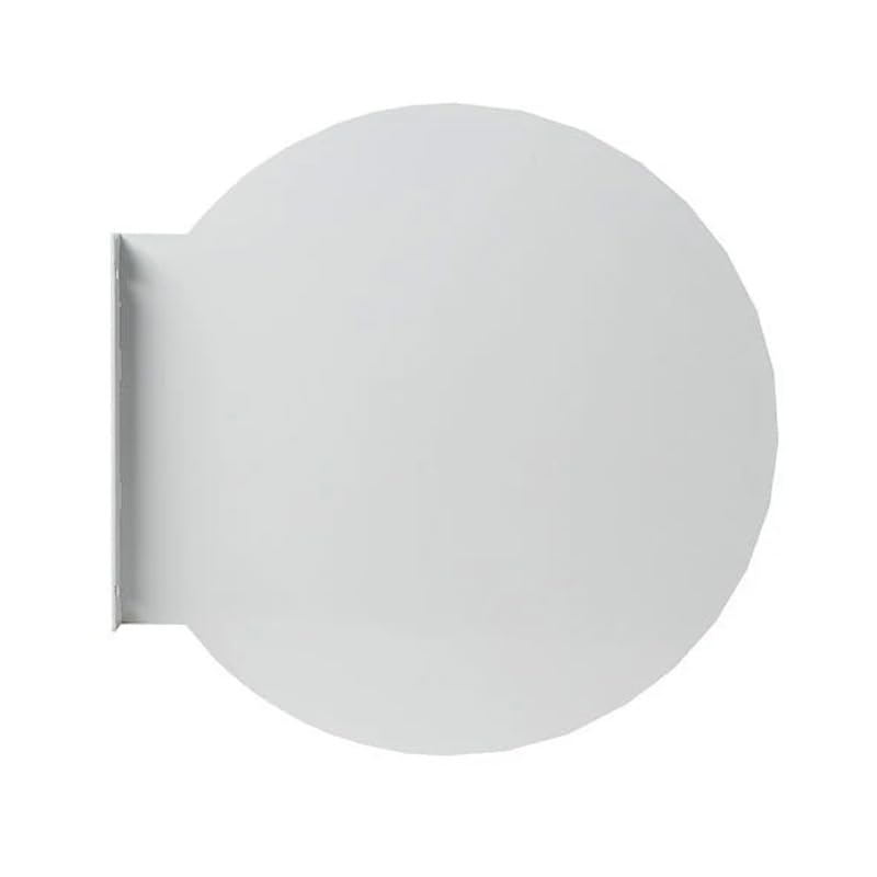 Enseigne Ronde Murale pour Magasin et Restaurant, Panneau Aluminium Blanc, Support Perpendiculaire ultra Fin de 50 cm de diamètre