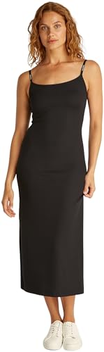 Calvin Klein Damen Bodycon Kleid Logo Elastic Strappy Slim Fit, Schwarz (Ck Black), XXXL – Ansicht 1