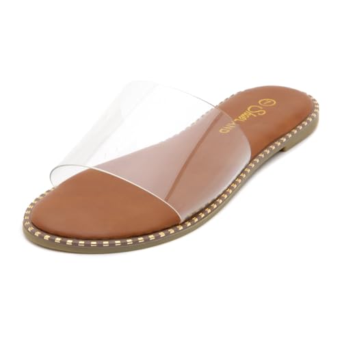 Shoe Land Flat Sandals for Women – Slip-On Slides with Cushioned Footbed | Comfortable Dressy & Casual Open Toe Summer Sandals for Beach, Travel & Everyday Wear2