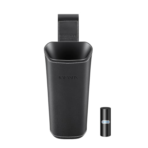 Image of Car Trash Can Backseat Front Back Seat Door Center Console Armrest Passenger Glovebox Organization Storage Trash Bin Cute Black Mini Small Garbage Can Umbrella Holder (Glovebox)
