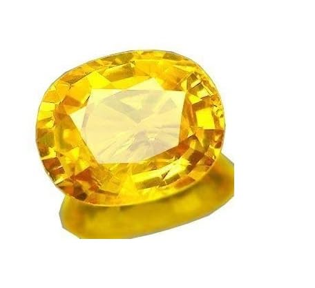 Saphir jaune de culture 8,30 carats testé pour astrologie