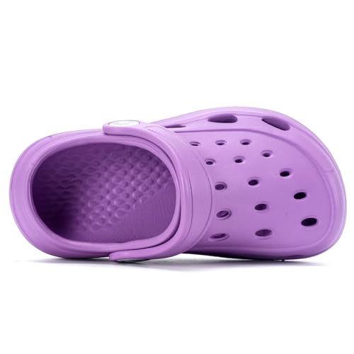 JUJIAOSO Kids Girls Boys Clogs Garden Shoes Slip on Water Shoes Toddler Slides Sandals Beach Slipper Children(Light Purple,11 Little Kid) by JUJIAOSO - Used condition - Image 4