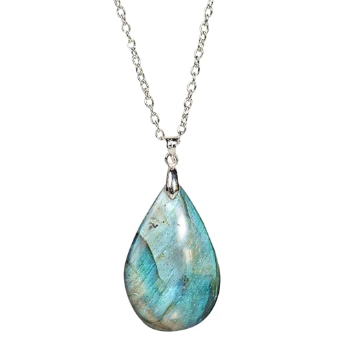 ARIOU Joli pendentif en pierre de lune, collier goutte d'eau naturelle irisée, collier au clair de lune roche, pendentif en , colliers faits à la main en pierre de lune bijoux pour la