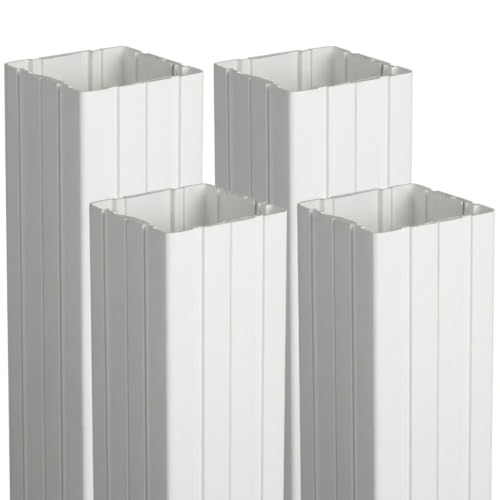 Image of Weatherables 4x4 Vinyl Post Wrap - Weatherproof Premium Outdoor Vinyl Porch Post Wrap with Fluted Design for Quickly Refreshing Existing Deck, Patio, and Porch Posts (4 inchx4 inchx96 inch, White Fluted)