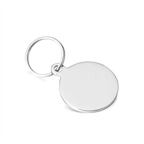 Siebenmorgen Rund Hundemarke mit Gravur Personalisiert Haustier ID Tag Hund Tag Hundemarke Anhaenger 35mm, Silber Cover